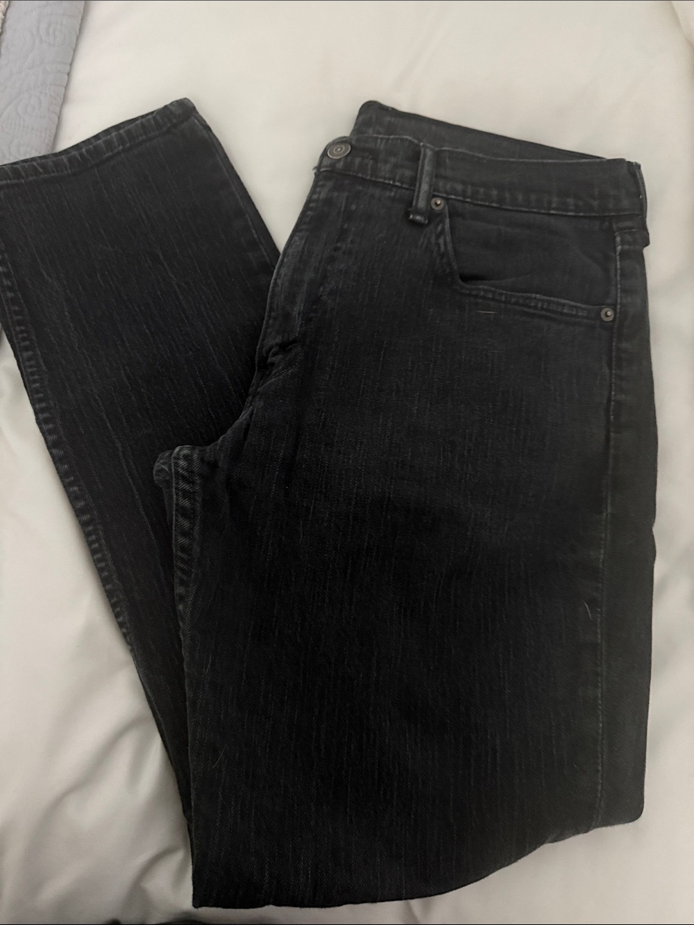 Levi's Men's Slim Straight Black Washed Jeans 36x30